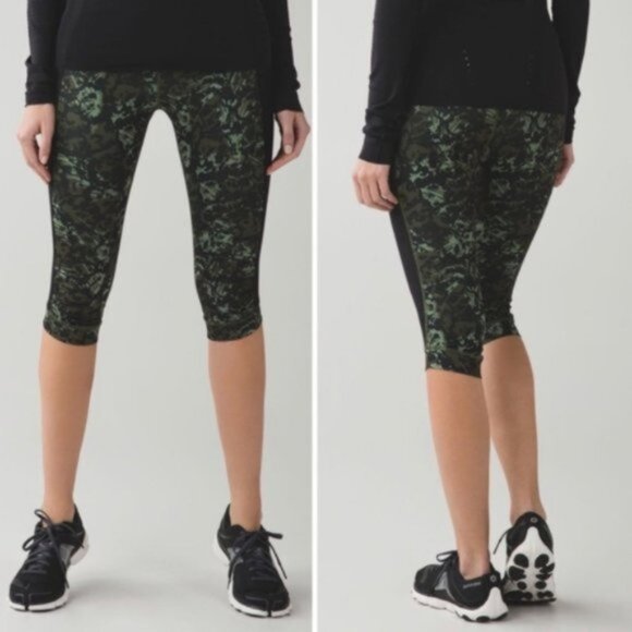 Lululemon Stop At Nothing Crop Desert Olive Camo size 4 - Picture 2 of 16
